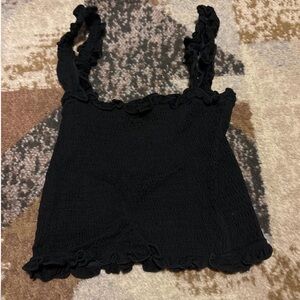 Black Ruffled Women's Top